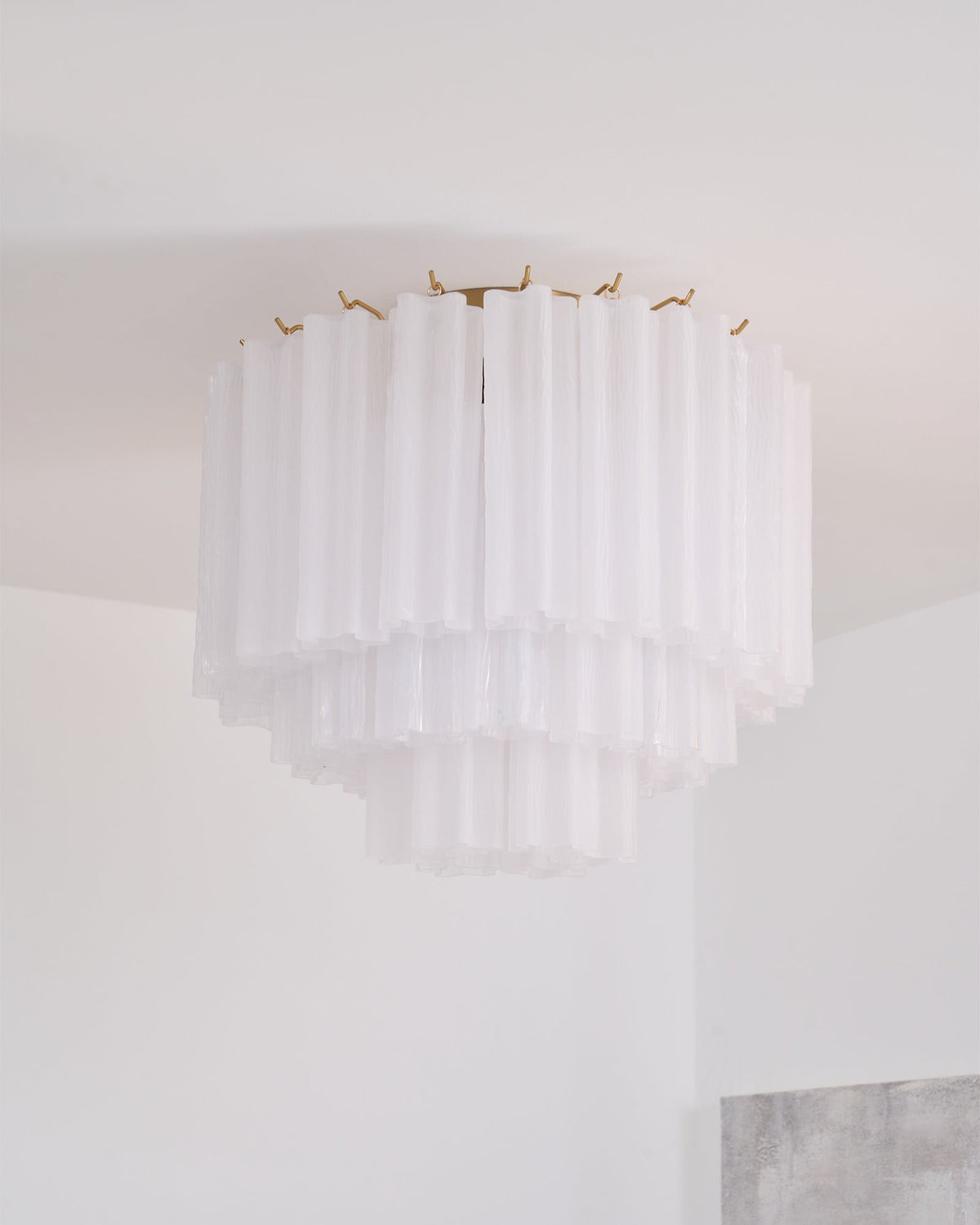 Velelena plafondlamp wit Murano-glas gelaagd elegant modern