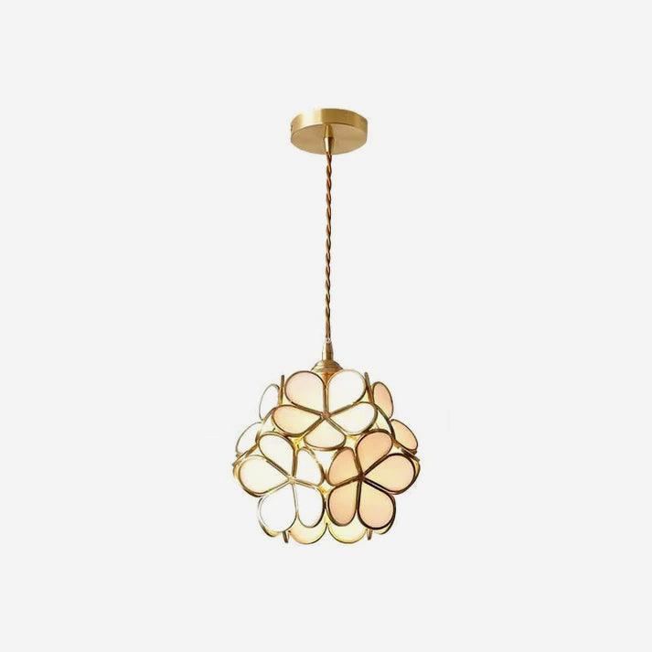 Velelise hanglamp met glazen bloemblaadjes voor keuken