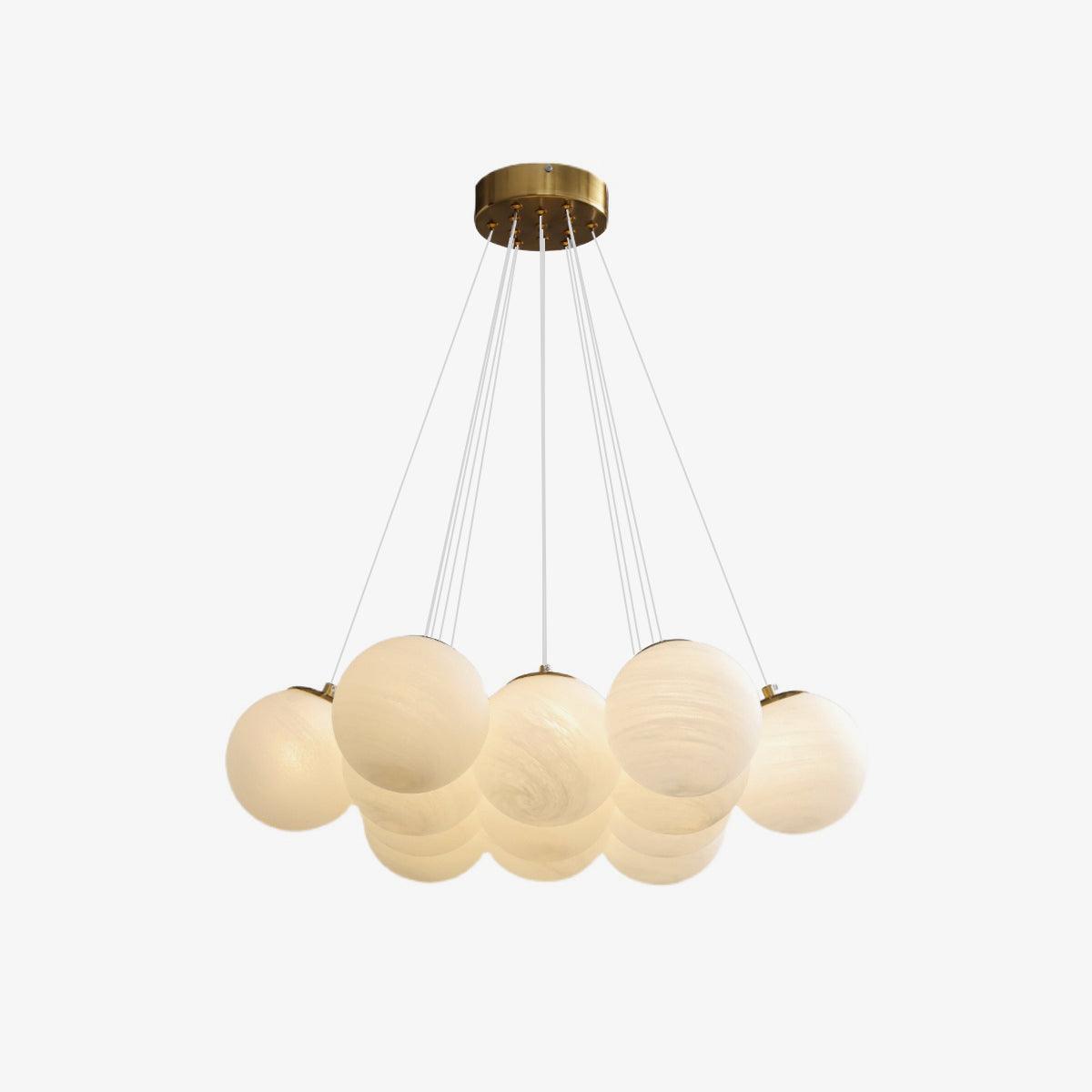 Celalissa Kroonluchter met Glascluster en Matglas