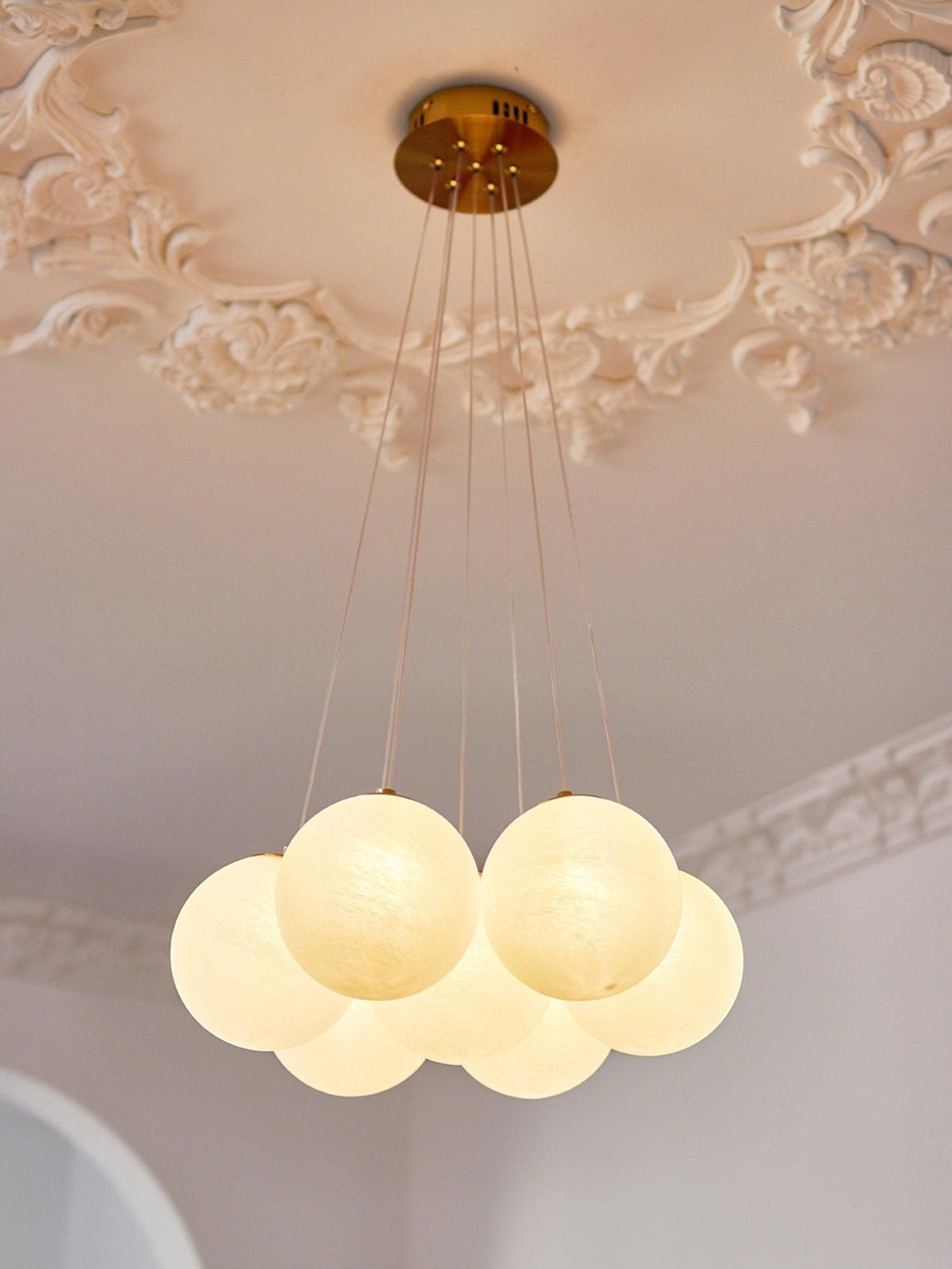 Celalissa Kroonluchter met Glascluster en Matglas