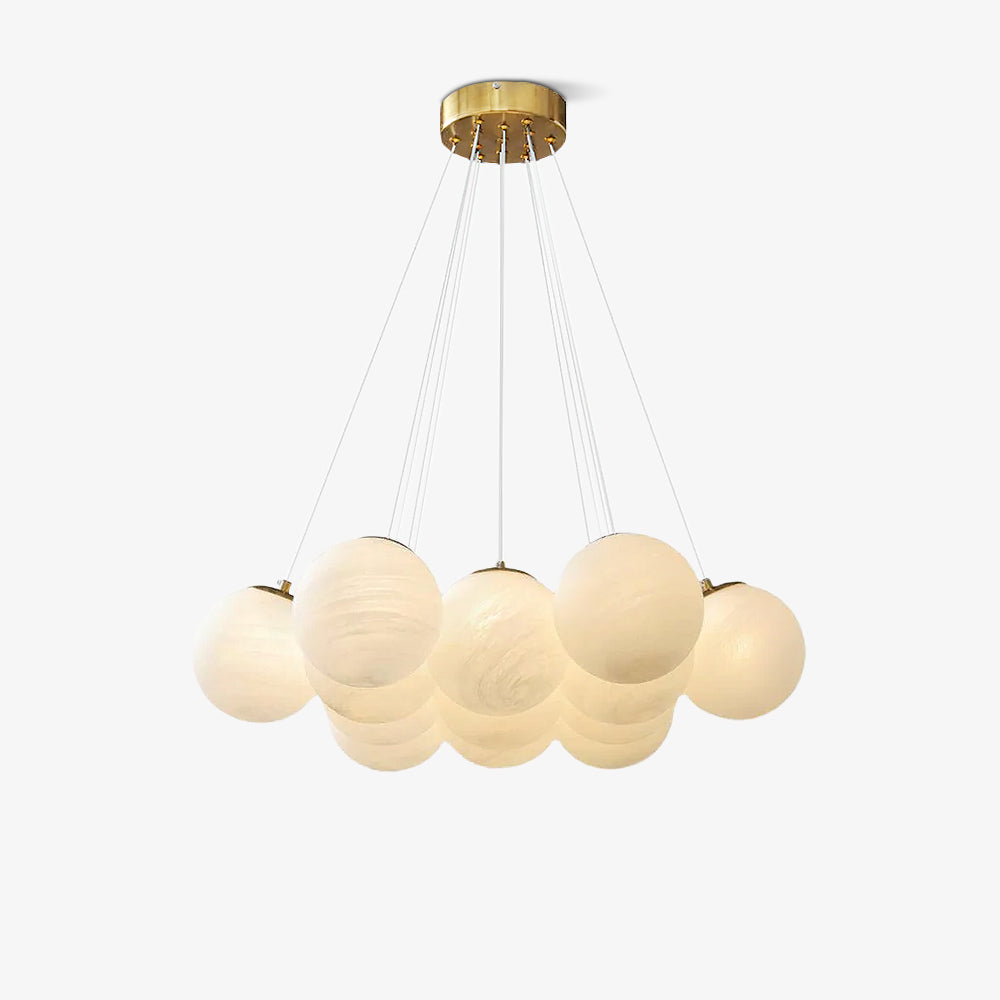 Celalissa Kroonluchter met Glascluster en Matglas