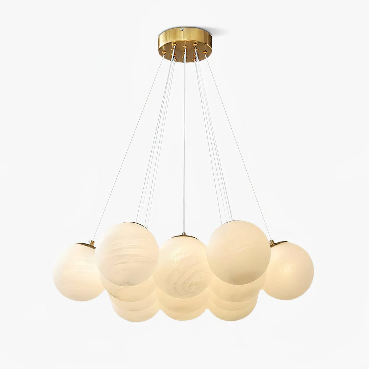 Celalissa Kroonluchter met Glascluster en Matglas