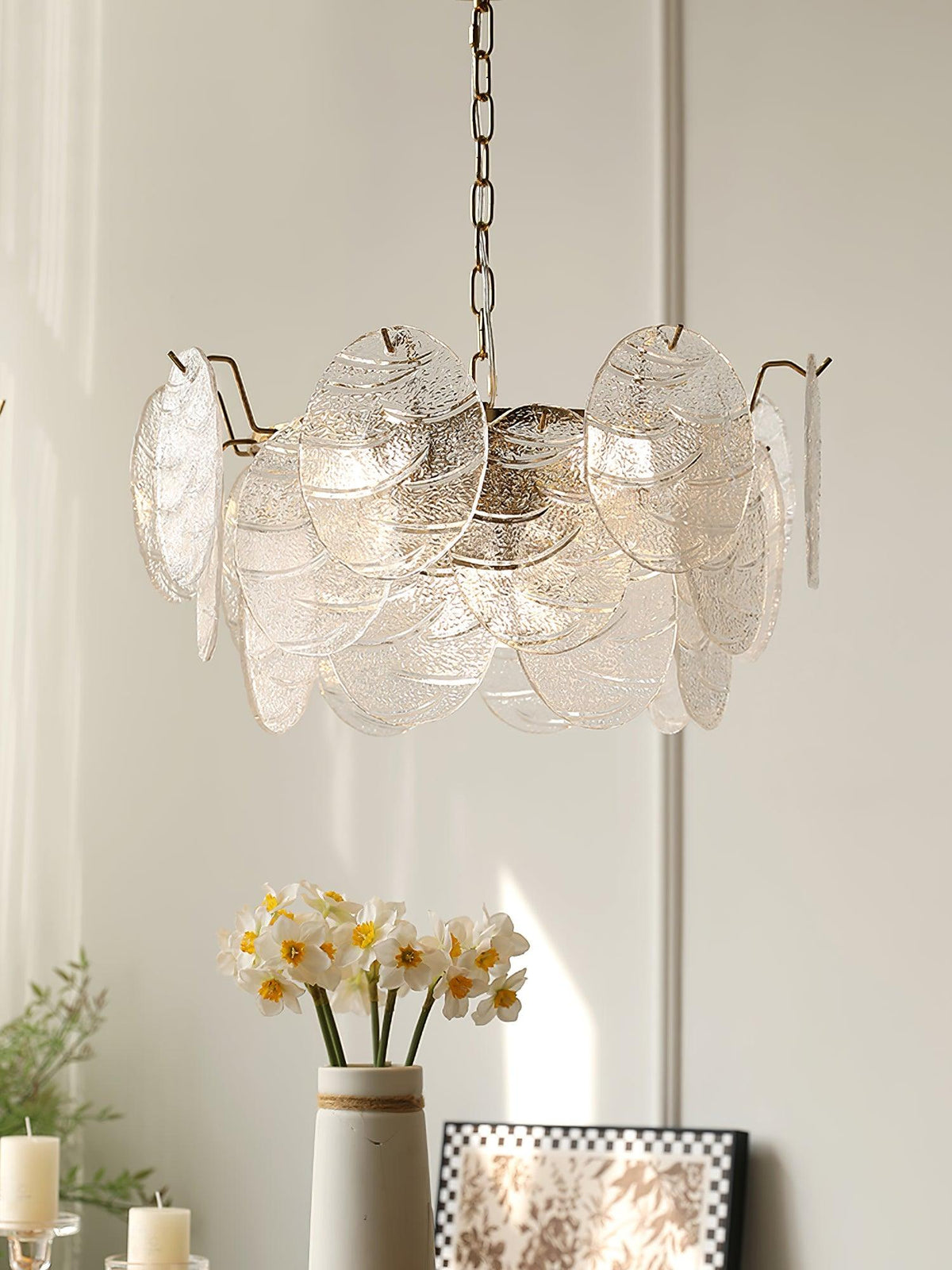 Eirenian Kroonluchter glas Disc Goud