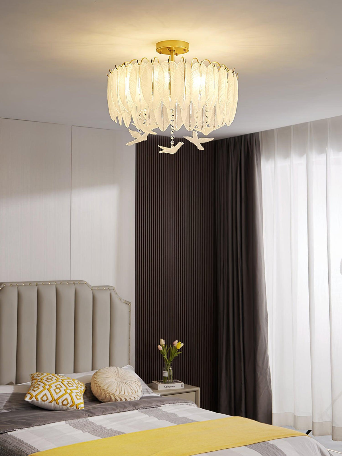 Eiriselle plafondlamp glasveer vogel elegant