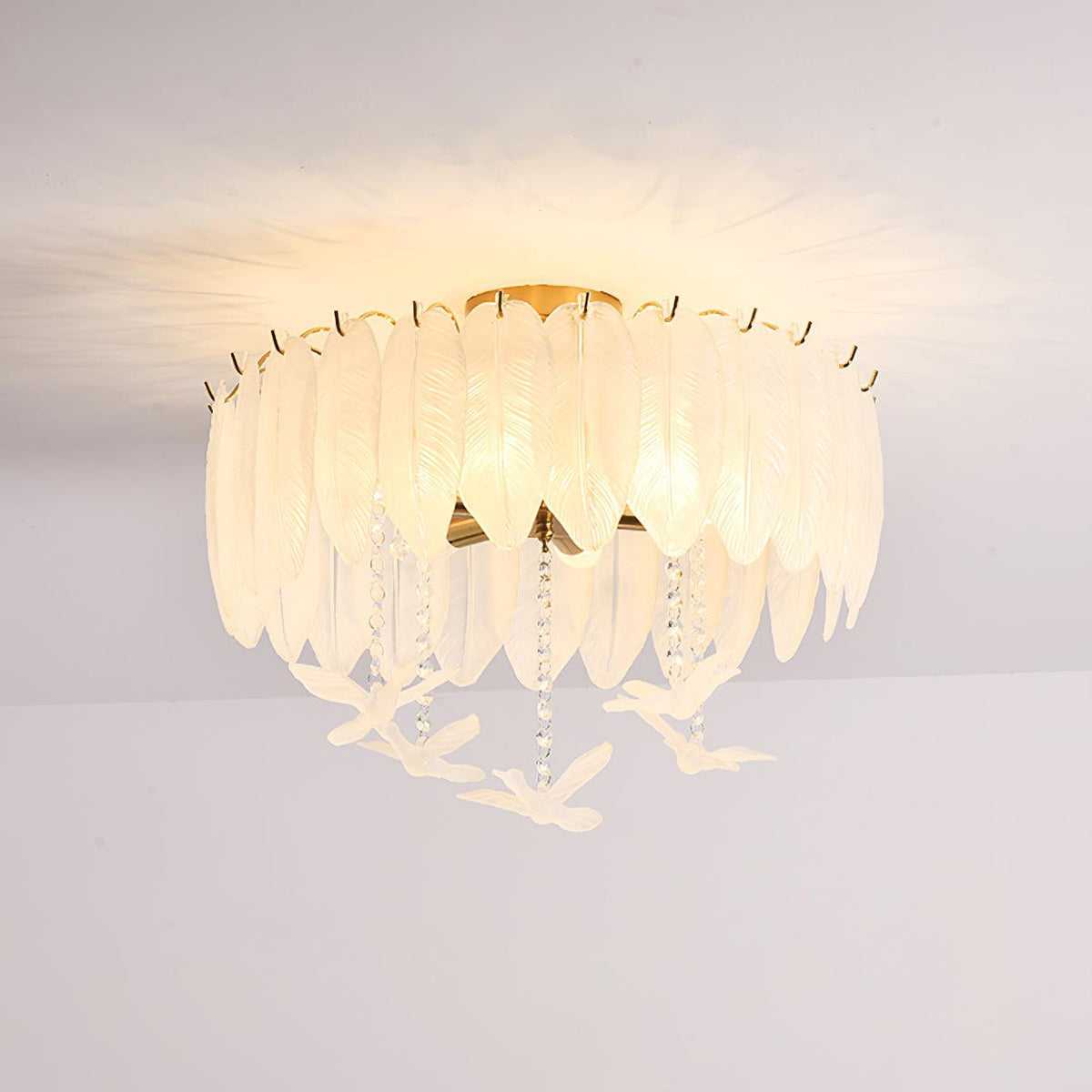 Eiriselle plafondlamp glasveer vogel elegant