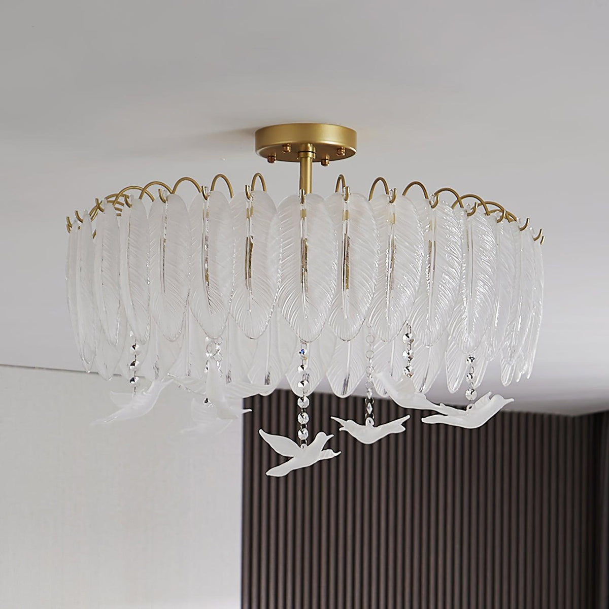 Eiriselle plafondlamp glasveer vogel elegant