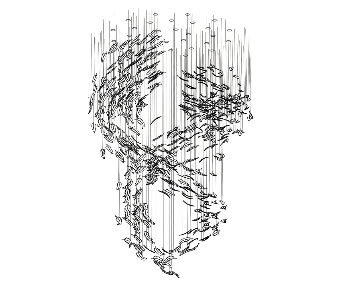 Aetherial glas Leaf Kroonluchter