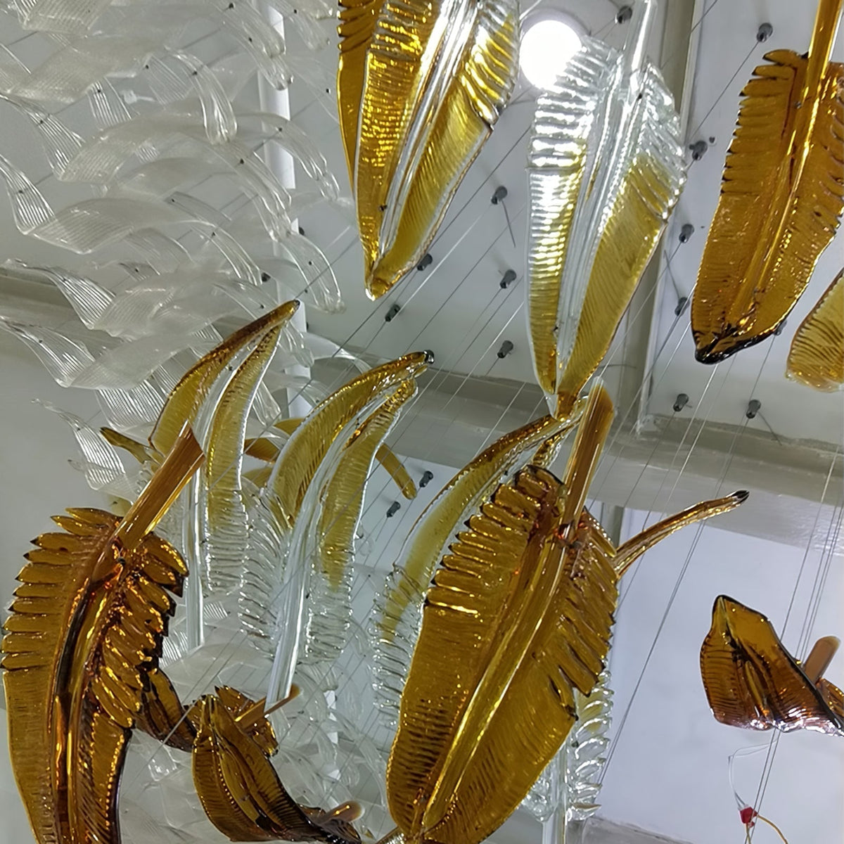 Aetherial glas Leaf Kroonluchter