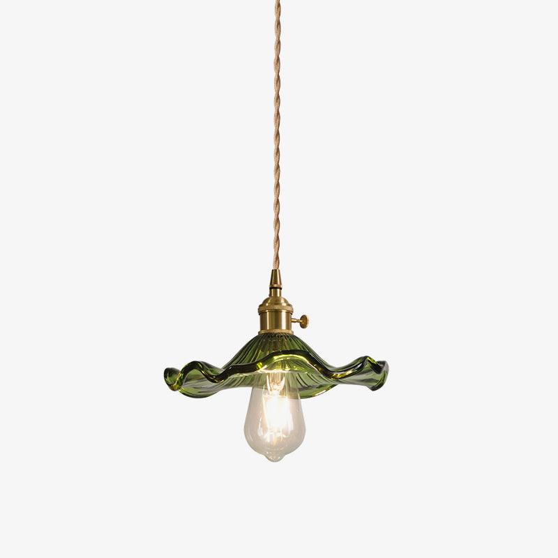 Lioralina Vintage hanglamp van messing en glas met goudkleurige afwerking en heldere kap