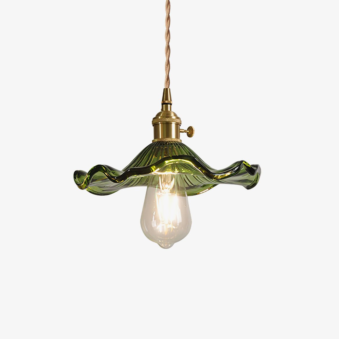 Lioralina Vintage hanglamp van messing en glas met goudkleurige afwerking en heldere kap