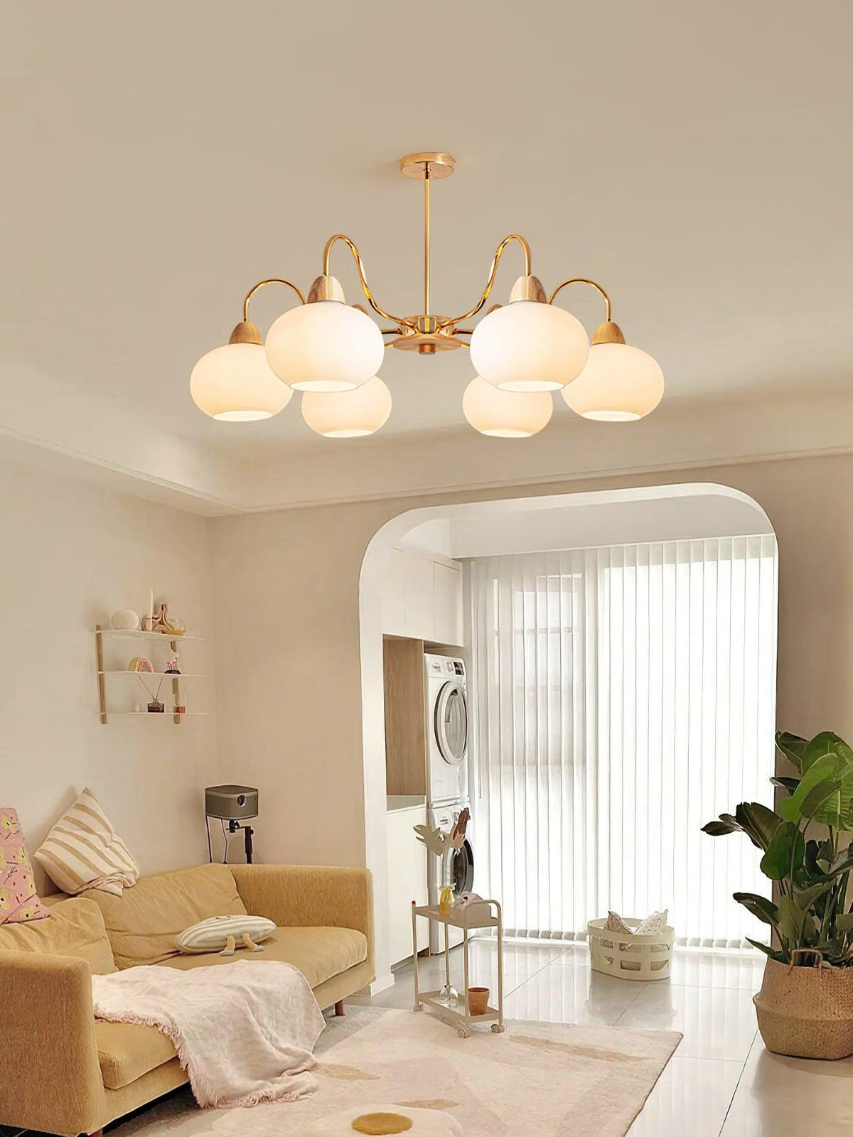 Zevena kroonluchter met glas