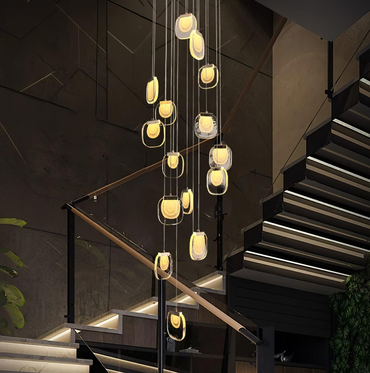 Avesia Minimalistische hanglamp van glas met Trede