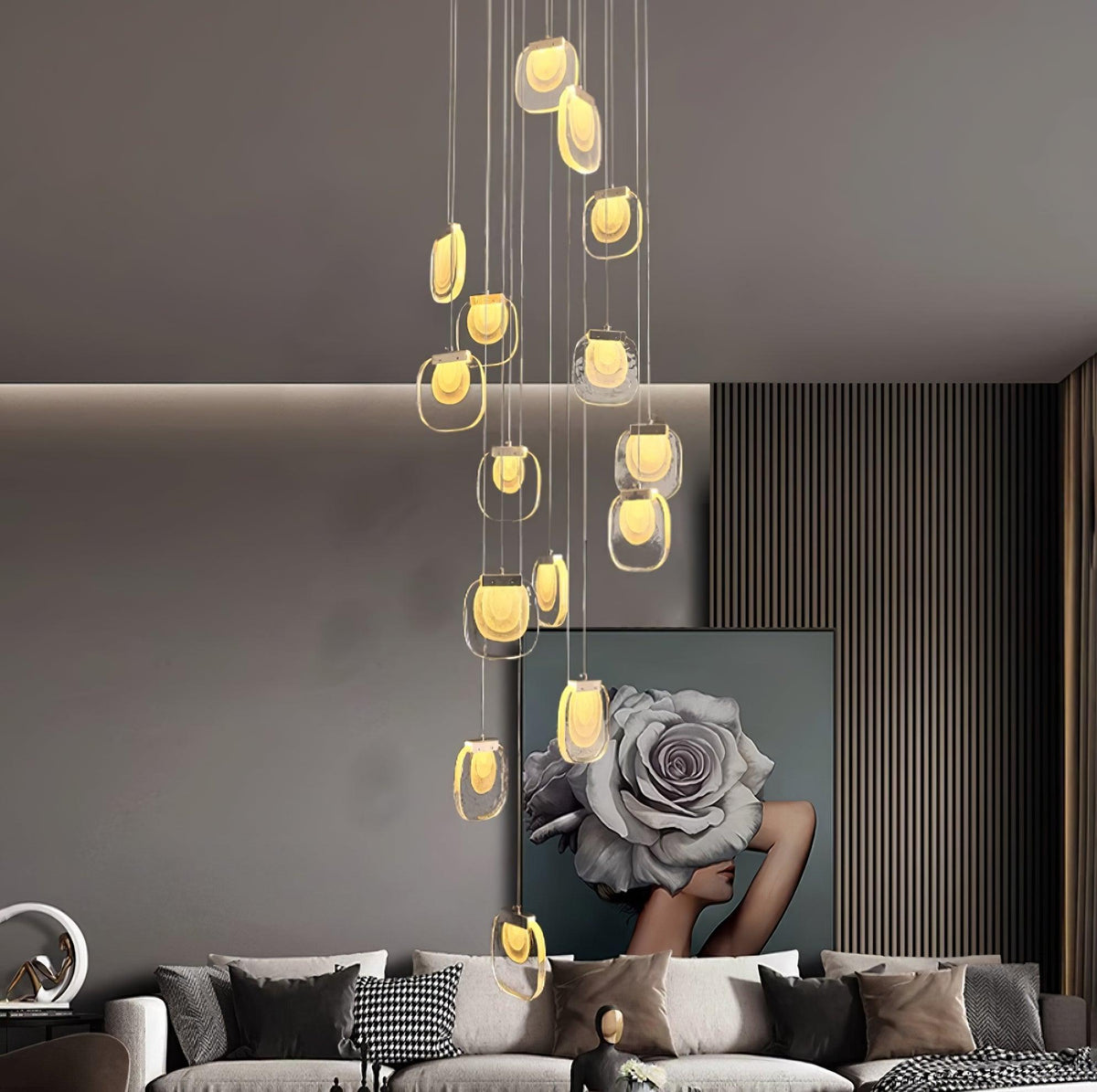 Avesia Minimalistische hanglamp van glas met Trede
