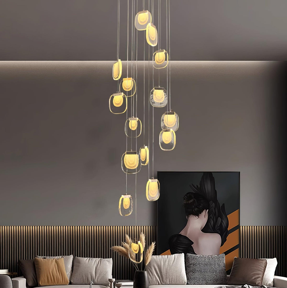 Avesia Minimalistische hanglamp van glas met Trede