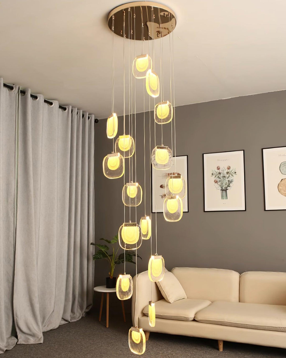 Avesia Minimalistische hanglamp van glas met Trede