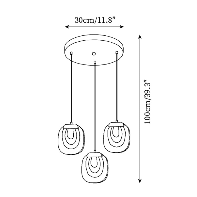 Avesia Minimalistische hanglamp van glas met Trede