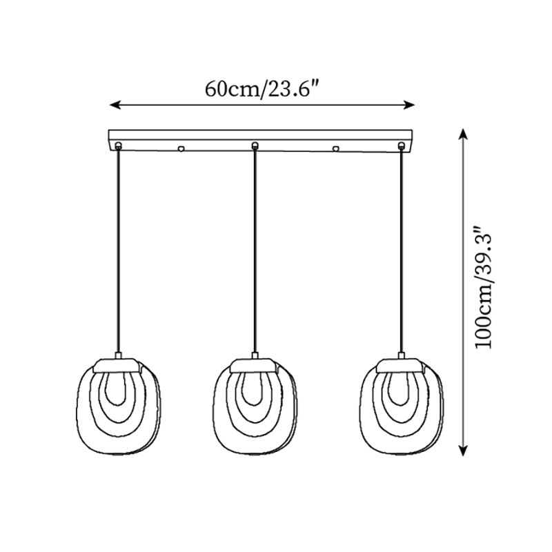 Avesia Minimalistische hanglamp van glas met Trede