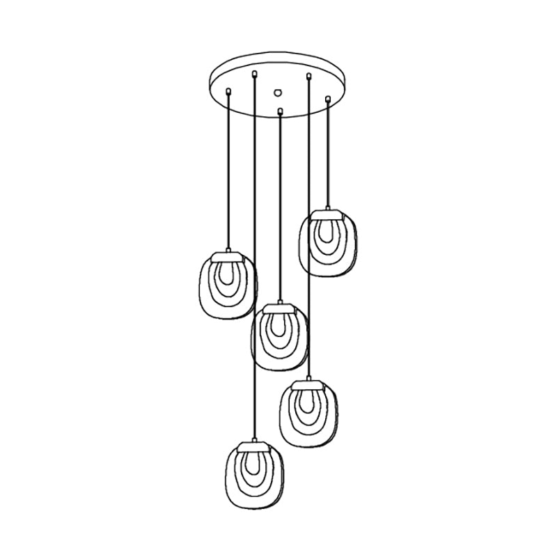 Avesia Minimalistische hanglamp van glas met Trede