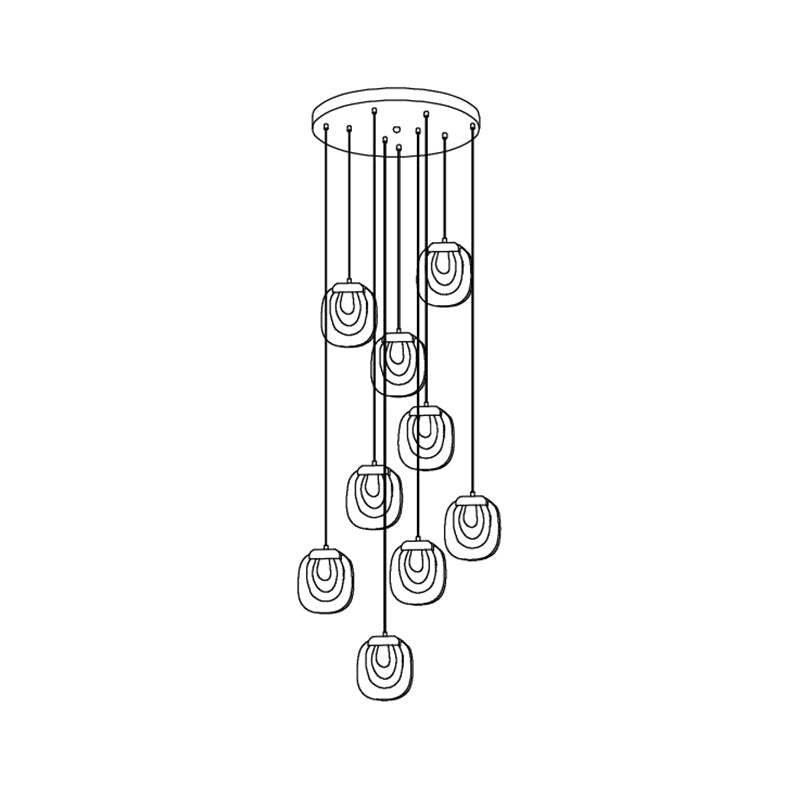 Avesia Minimalistische hanglamp van glas met Trede