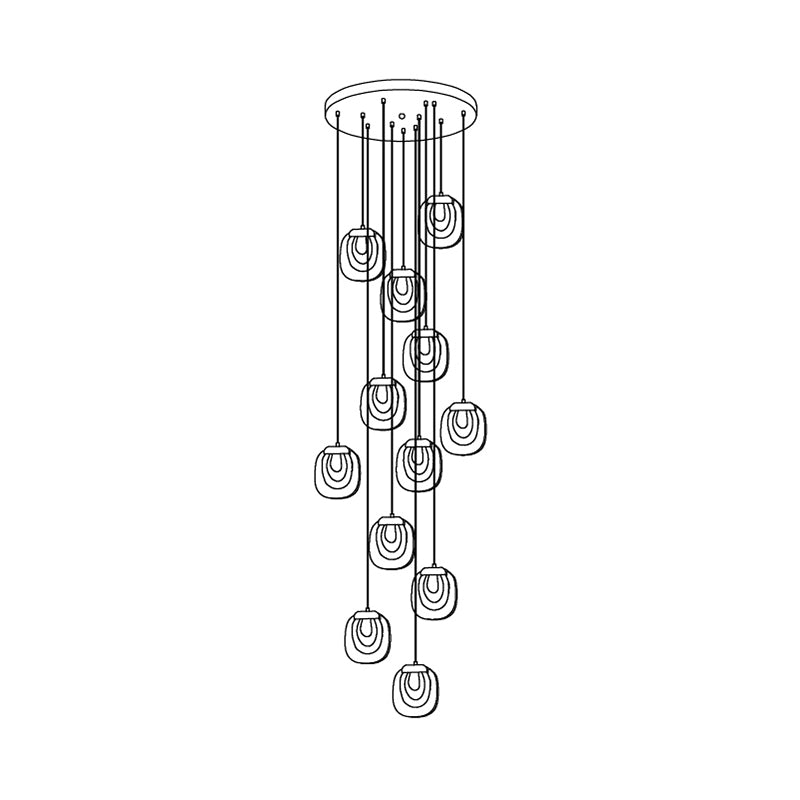 Avesia Minimalistische hanglamp van glas met Trede