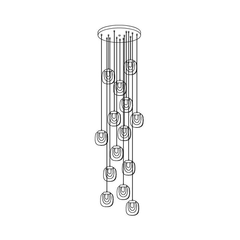 Avesia Minimalistische hanglamp van glas met Trede