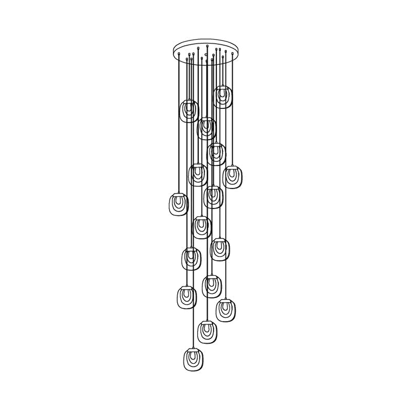 Avesia Minimalistische hanglamp van glas met Trede