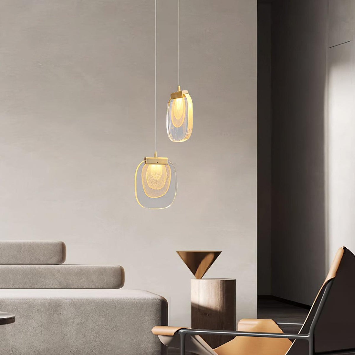 Avesia Minimalistische hanglamp van glas met Trede