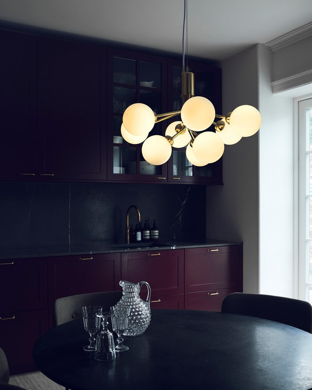Eirelelle Hanglamp Glas cluster van glazen bollen Messing