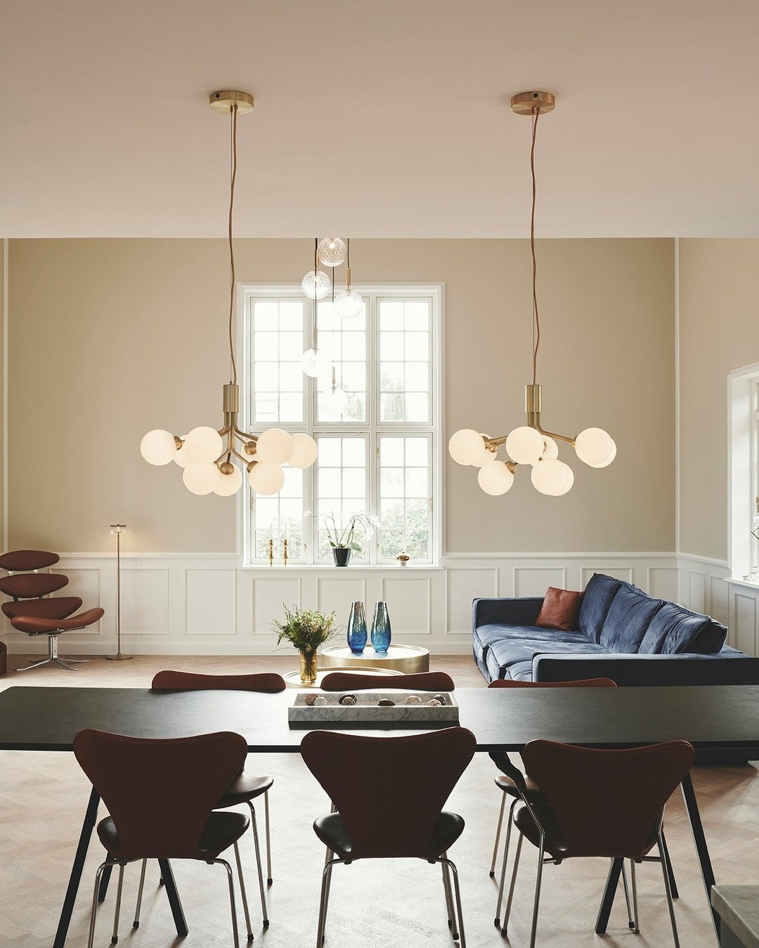 Eirelelle Hanglamp Glas cluster van glazen bollen Messing