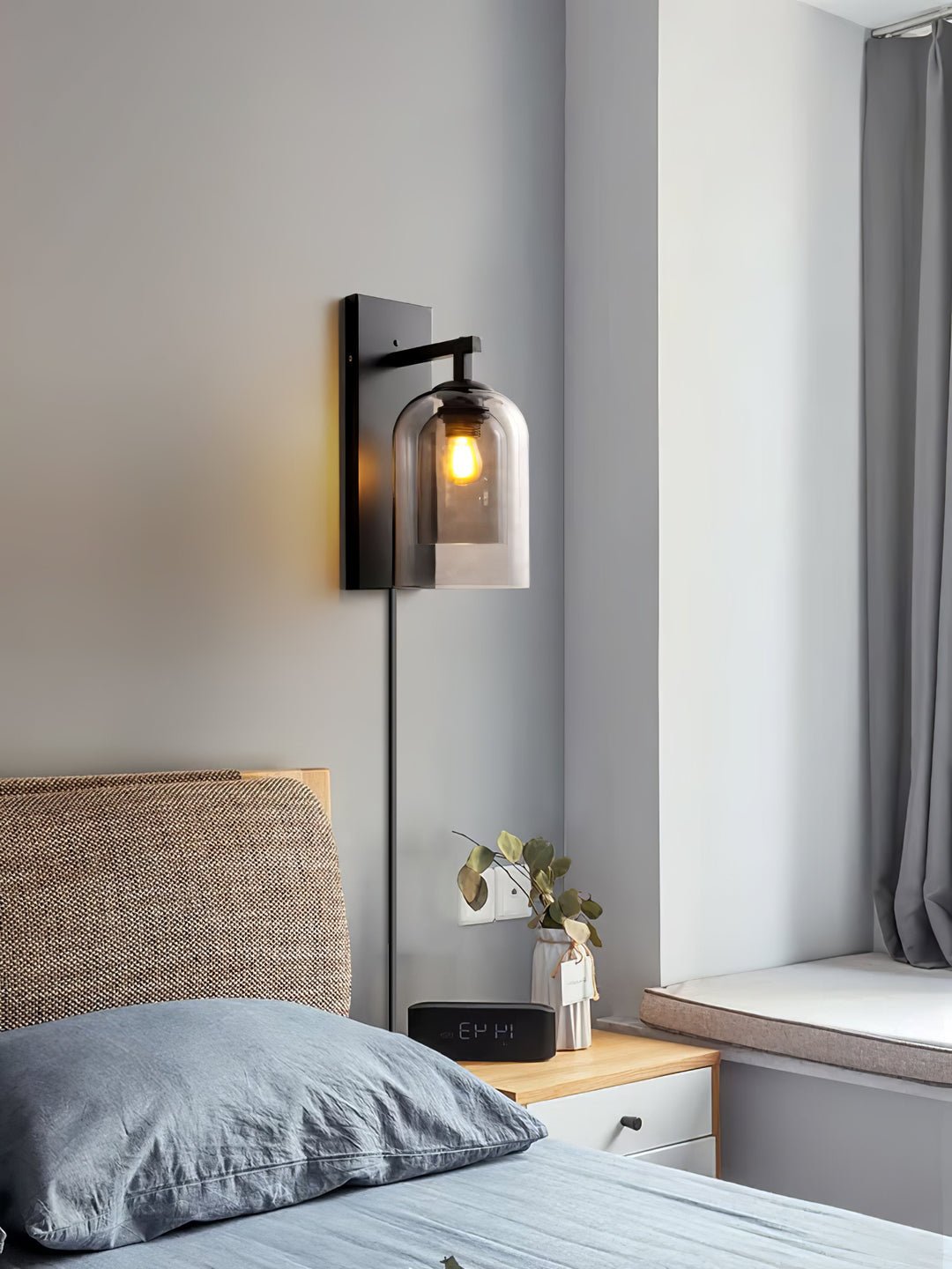 Celerira Noordse kunst Tubular wandlamp met stekker van glas