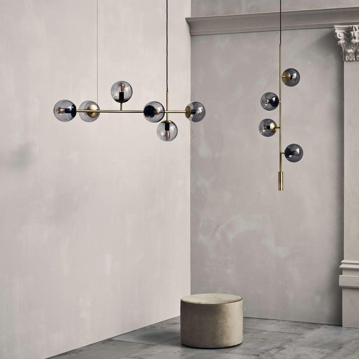 Yorvin hanglamp orb messing glas voor woonkamer