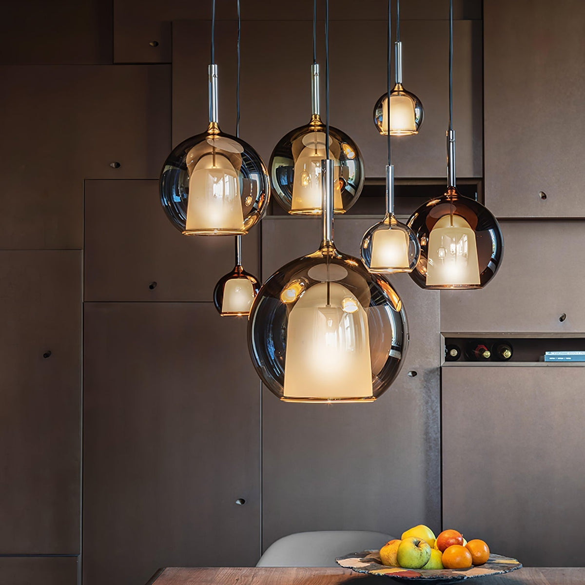 Lioranira hanglamp rookglas rond