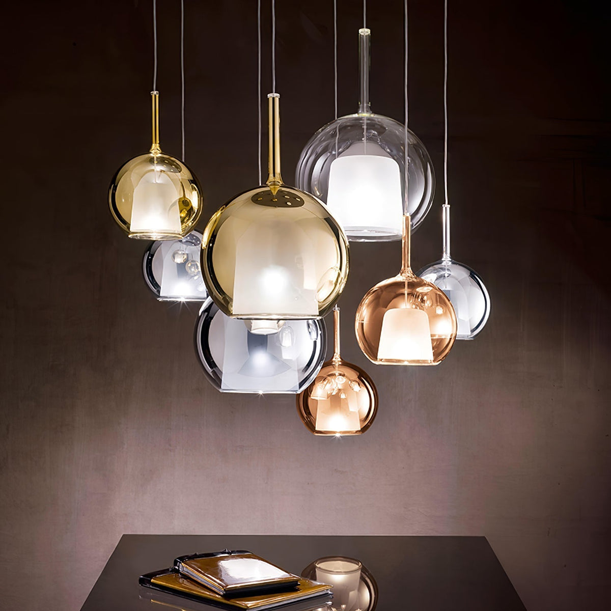 Lioranira hanglamp rookglas rond