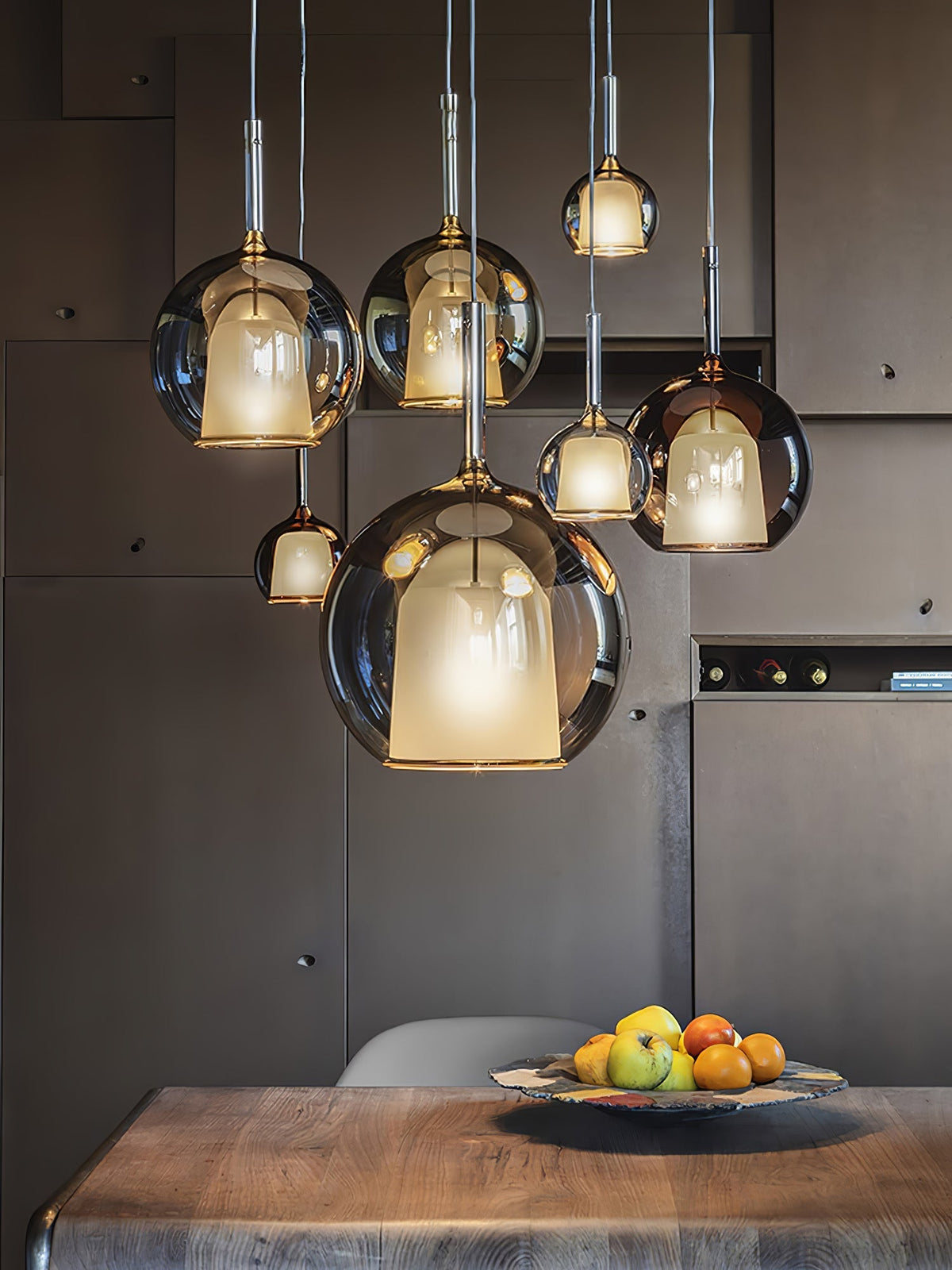 Lioranira hanglamp rookglas rond