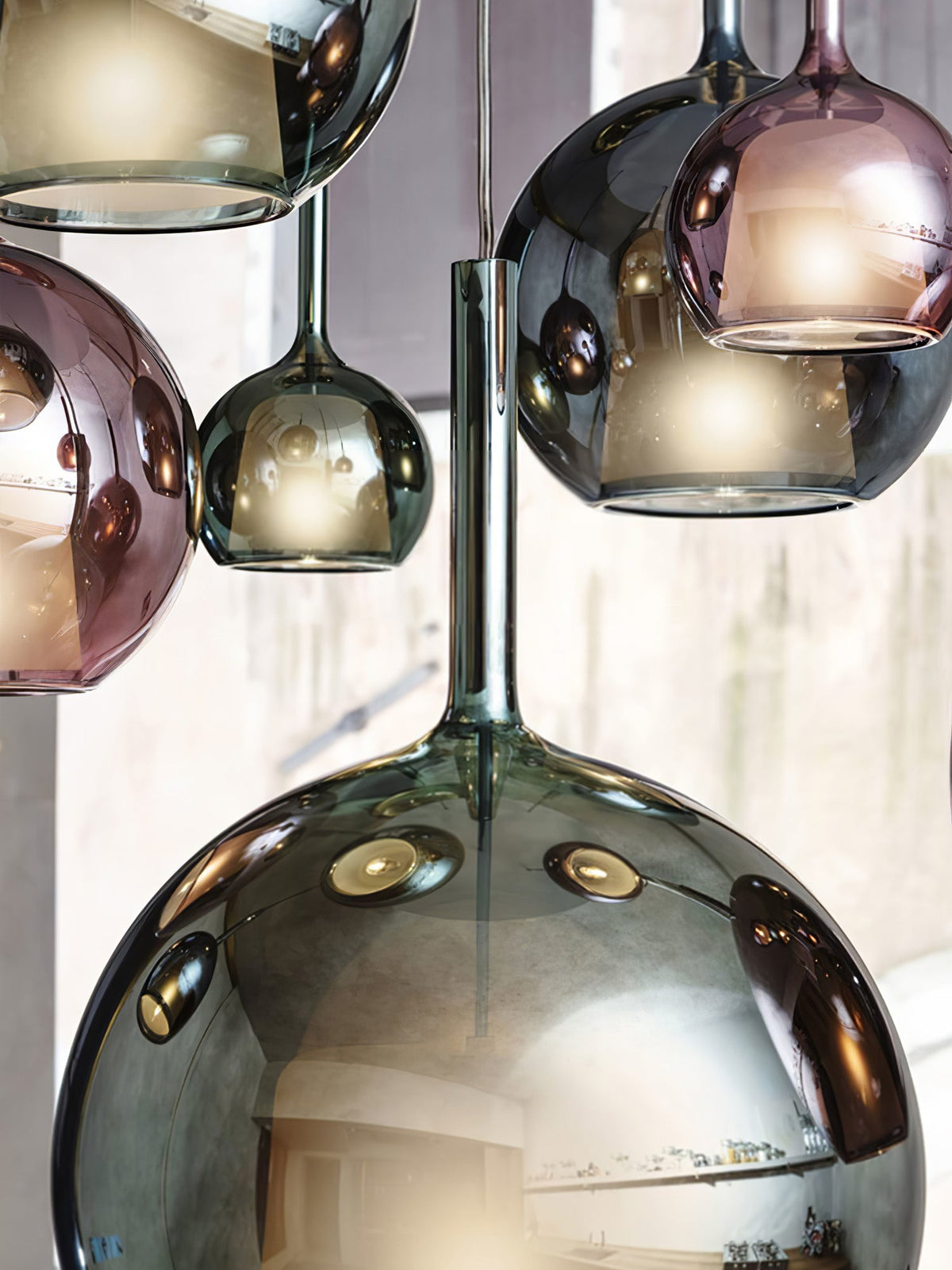 Lioranira hanglamp rookglas rond