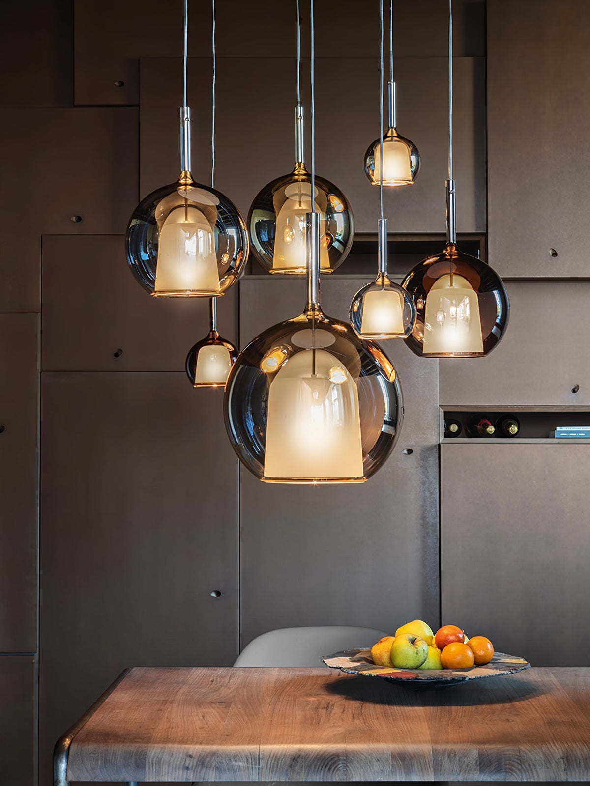 Lioranira hanglamp rookglas rond