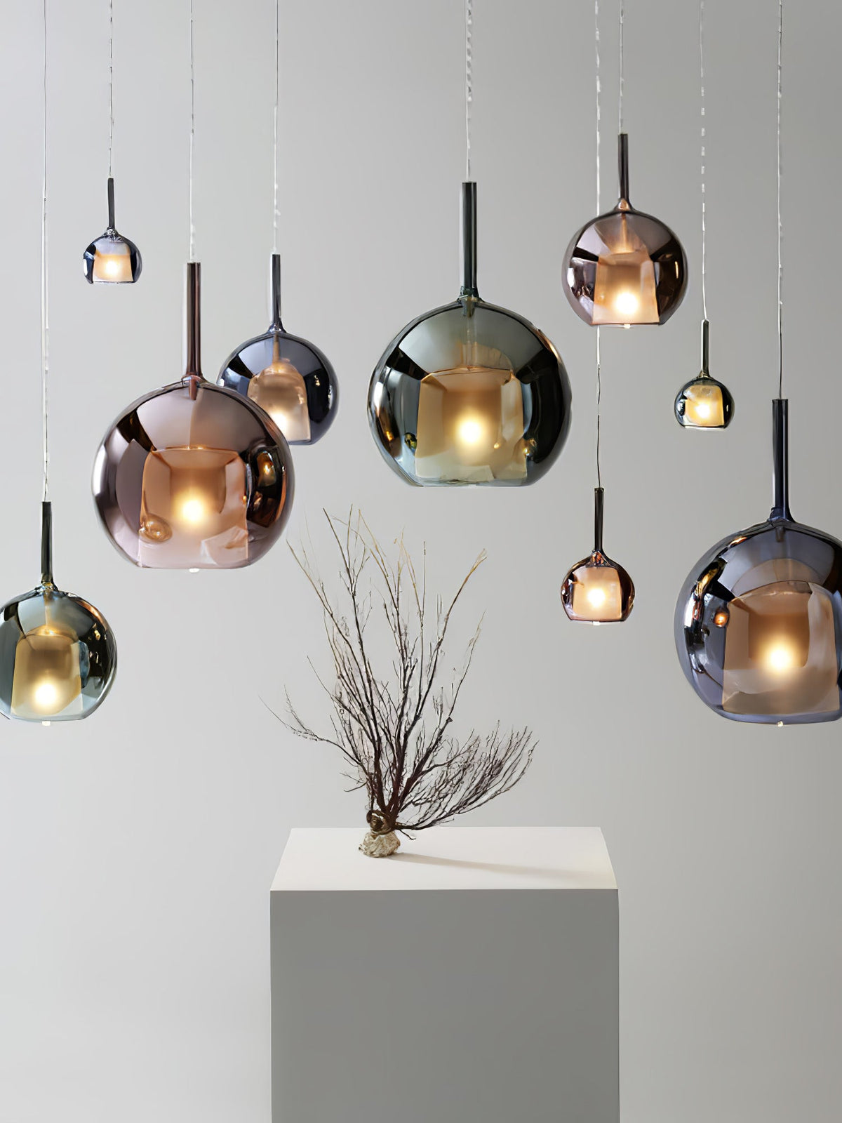 Lioranira hanglamp rookglas rond