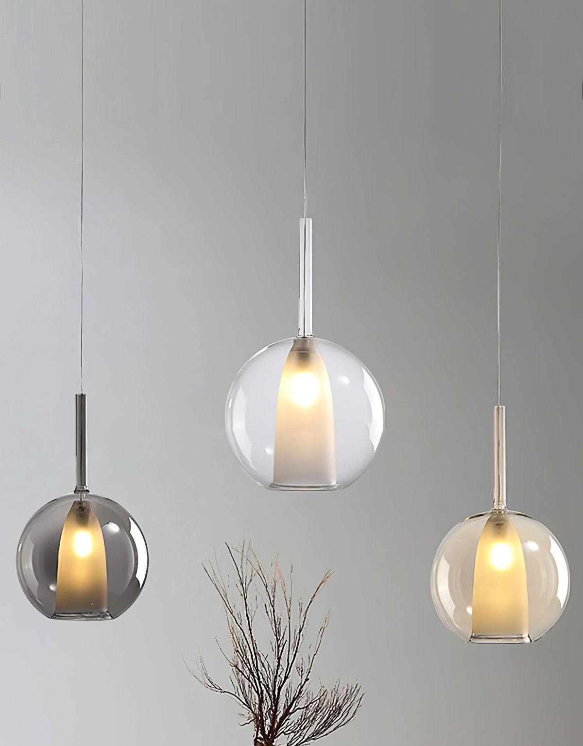 Lioranira hanglamp rookglas rond
