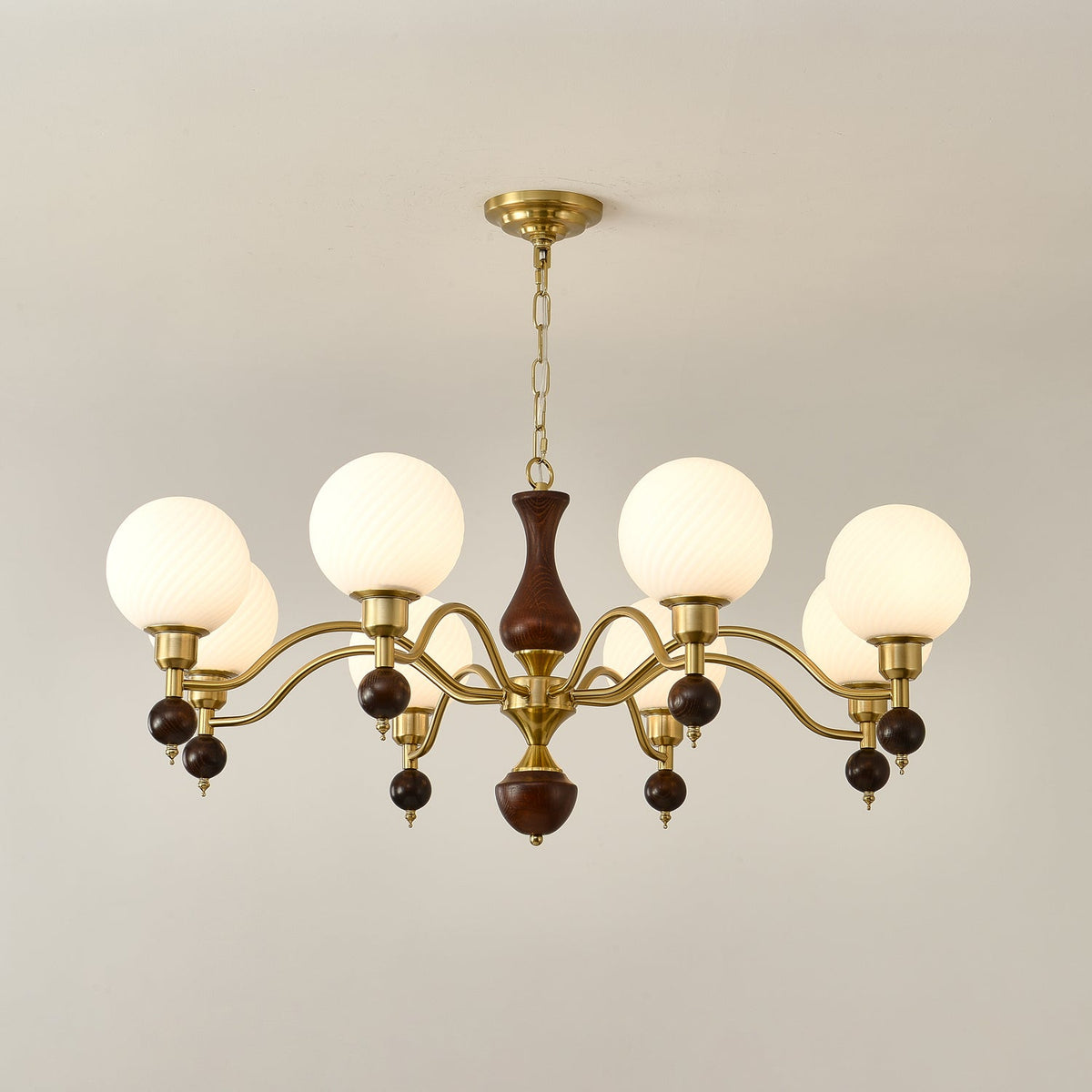 Evelynne bollen Orb Houten Kroonluchter