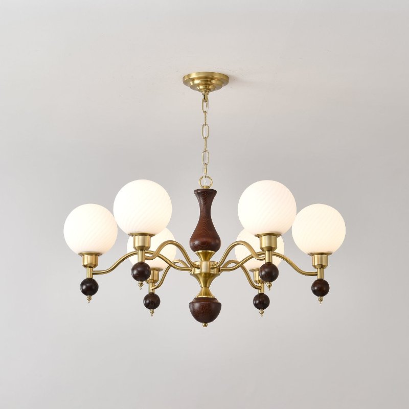 Evelynne bollen Orb Houten Kroonluchter
