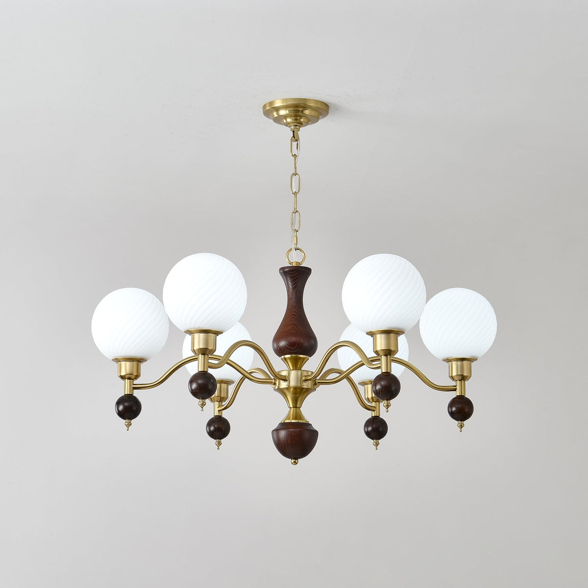 Evelynne bollen Orb Houten Kroonluchter