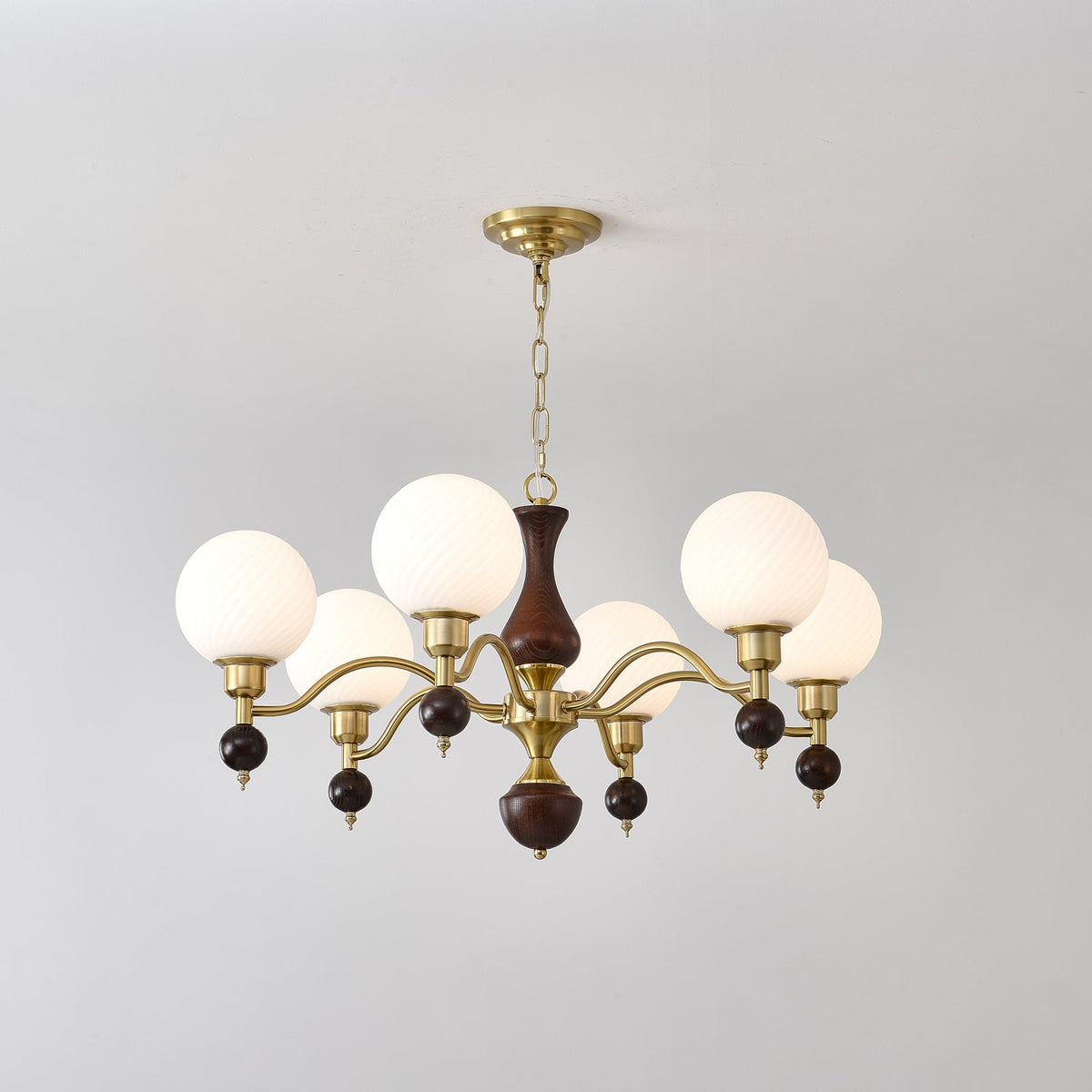 Evelynne bollen Orb Houten Kroonluchter