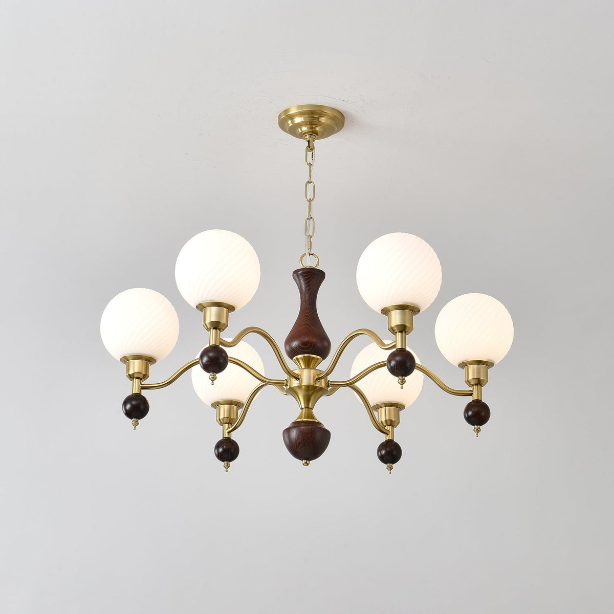 Evelynne bollen Orb Houten Kroonluchter