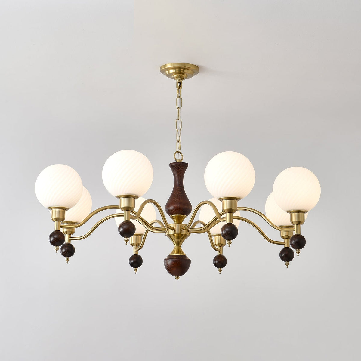 Evelynne bollen Orb Houten Kroonluchter