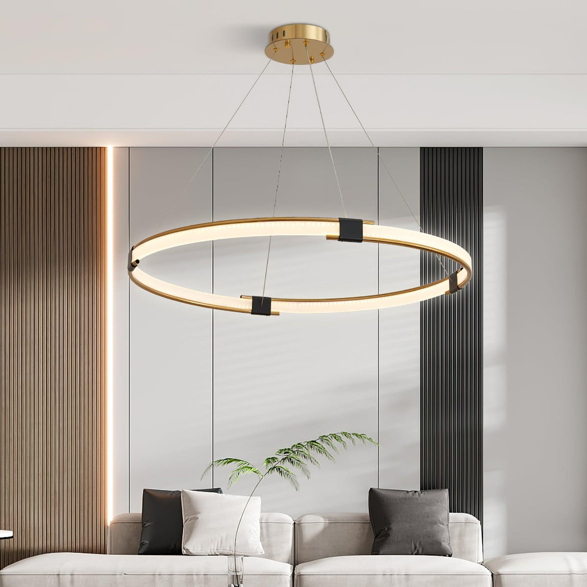 Lavi Kroonluchter met Gouden Ring LED Halo Modern