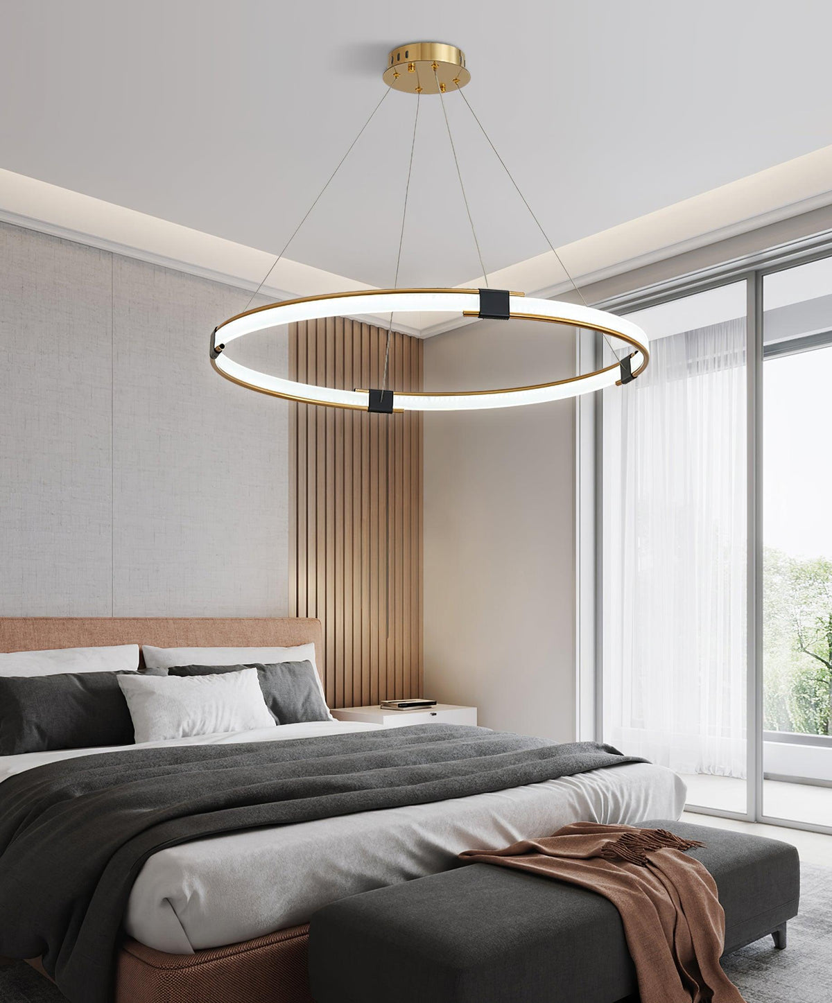 Lavi Kroonluchter met Gouden Ring LED Halo Modern