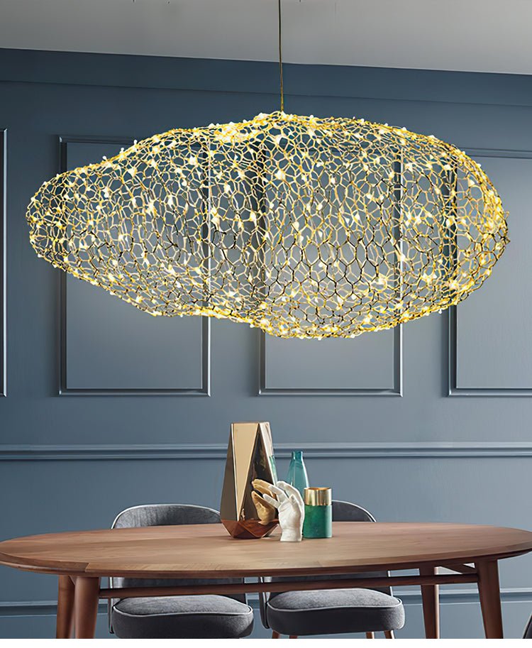 Rivelaine Golden Cloud Weave hanglamp goudkleurig