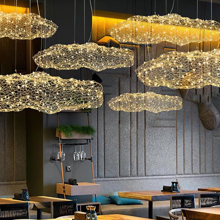 Rivelaine Golden Cloud Weave hanglamp goudkleurig