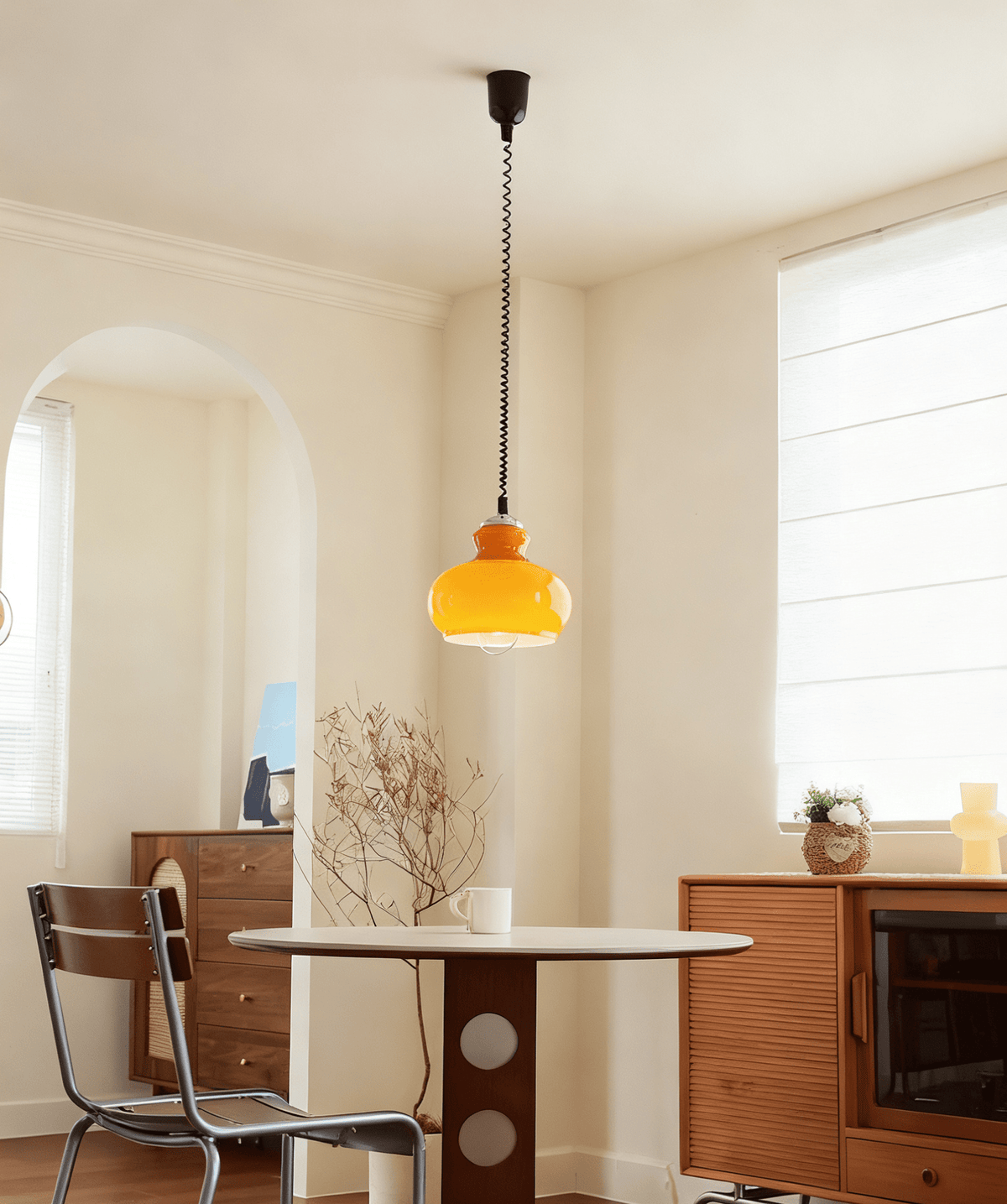 Amber Coil glas hanglamp