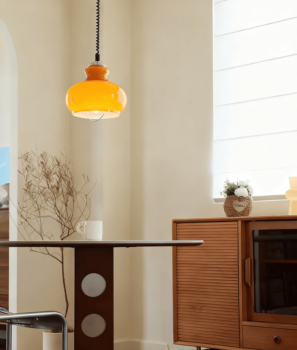 Amber Coil glas hanglamp